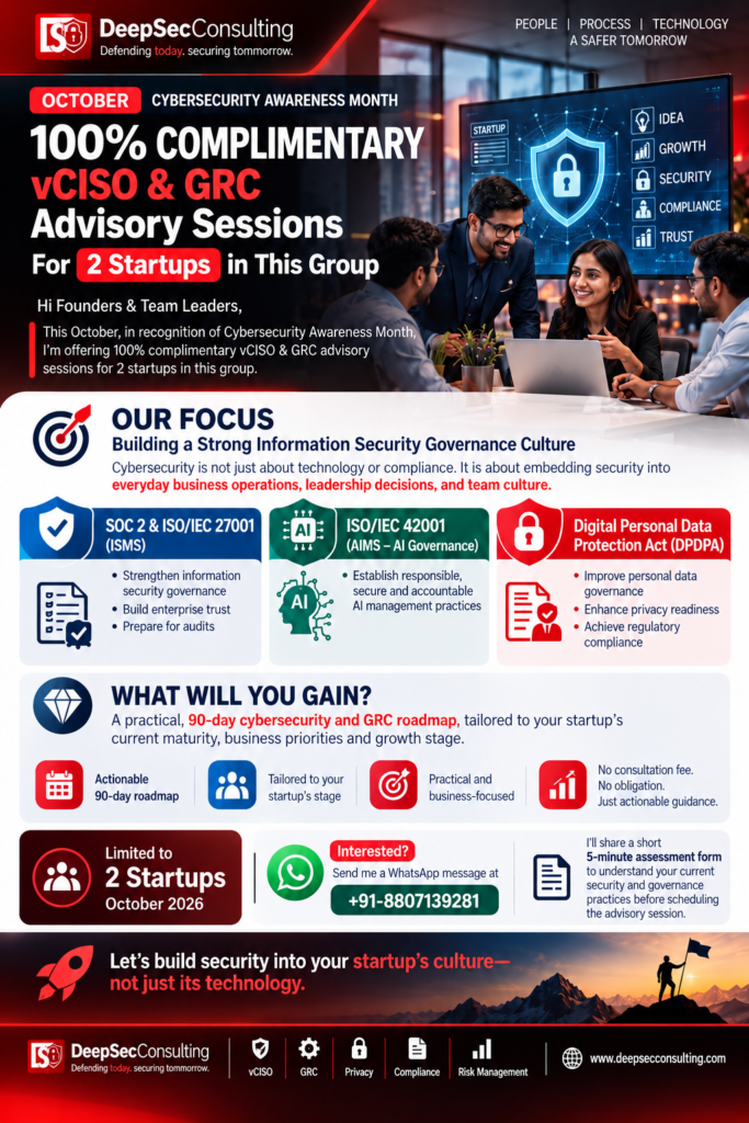 Cybersecurity Awareness Month Startup Advisory